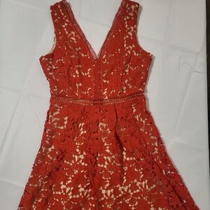 Floral red lace dress! Size small